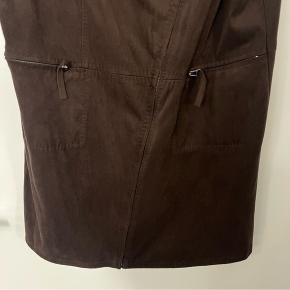 Max Studio Brown Western Cowgirl style Faux Suede Zipper Vest- Small - Picture 5 of 7